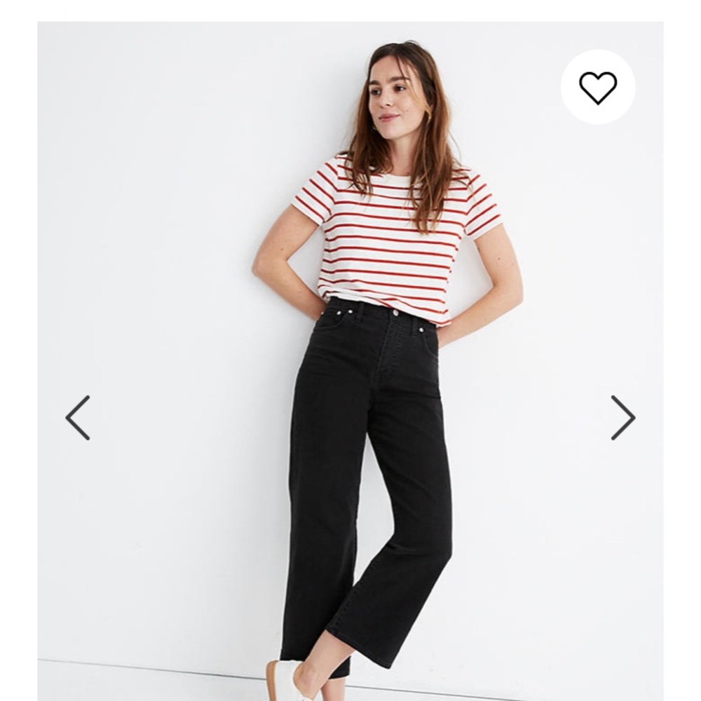 Madewell Slim Wide Leg Crop Black jeans